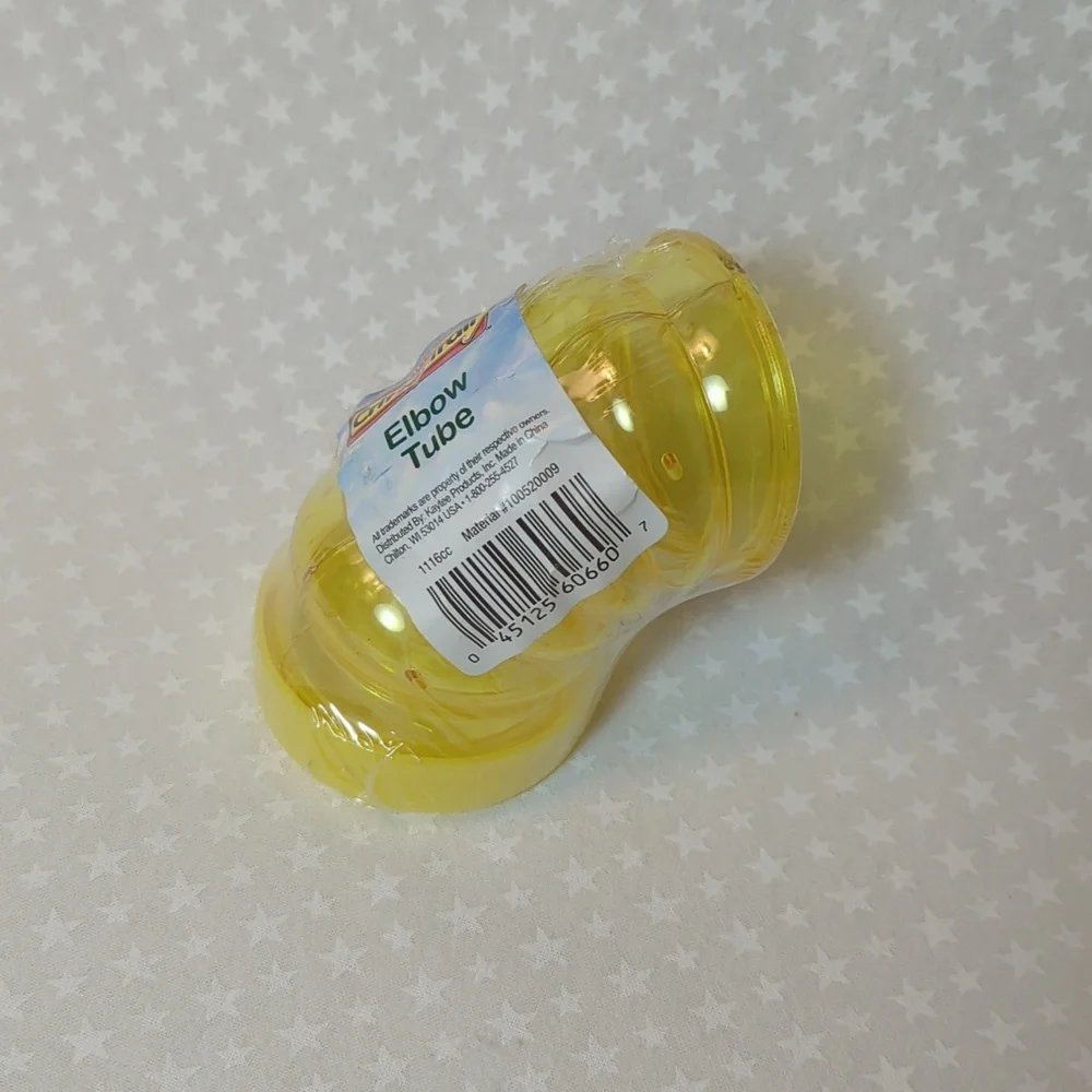 New- Kaytee- Crittertrail- Elbow Tube Yellow